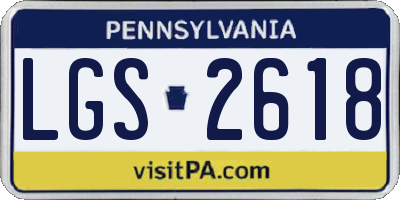 PA license plate LGS2618