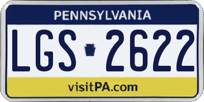 PA license plate LGS2622