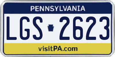 PA license plate LGS2623