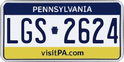 PA license plate LGS2624