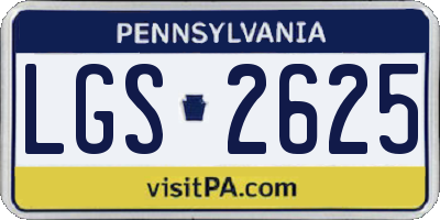 PA license plate LGS2625