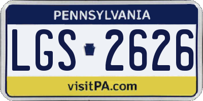 PA license plate LGS2626