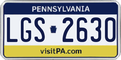 PA license plate LGS2630