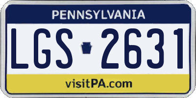 PA license plate LGS2631