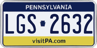 PA license plate LGS2632