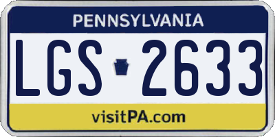 PA license plate LGS2633