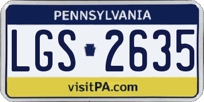 PA license plate LGS2635