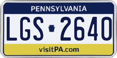 PA license plate LGS2640