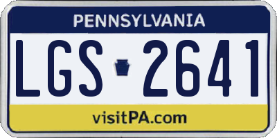 PA license plate LGS2641