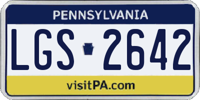 PA license plate LGS2642