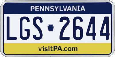PA license plate LGS2644