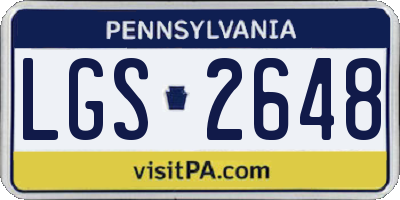 PA license plate LGS2648