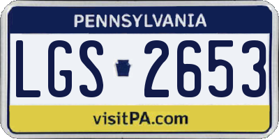 PA license plate LGS2653