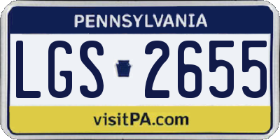 PA license plate LGS2655