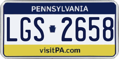 PA license plate LGS2658