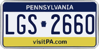 PA license plate LGS2660
