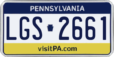 PA license plate LGS2661