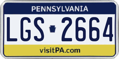 PA license plate LGS2664