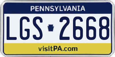 PA license plate LGS2668