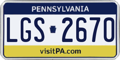 PA license plate LGS2670