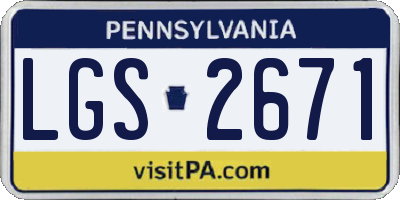 PA license plate LGS2671