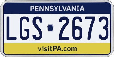 PA license plate LGS2673