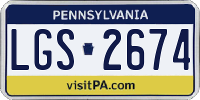 PA license plate LGS2674
