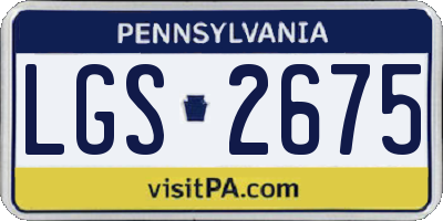 PA license plate LGS2675
