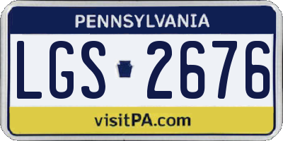 PA license plate LGS2676