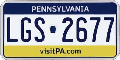 PA license plate LGS2677
