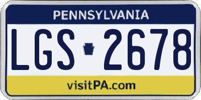 PA license plate LGS2678