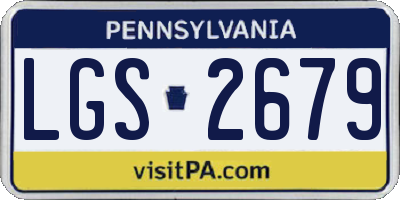 PA license plate LGS2679