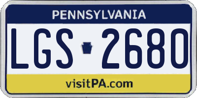 PA license plate LGS2680