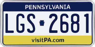 PA license plate LGS2681