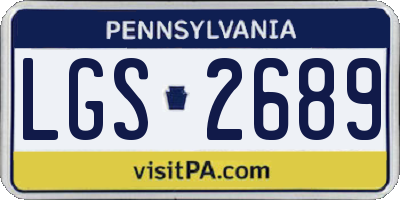 PA license plate LGS2689