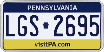 PA license plate LGS2695