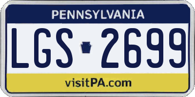 PA license plate LGS2699