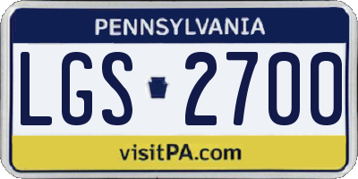 PA license plate LGS2700