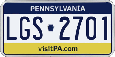PA license plate LGS2701