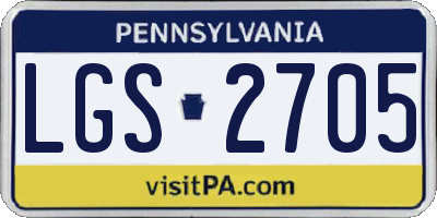 PA license plate LGS2705