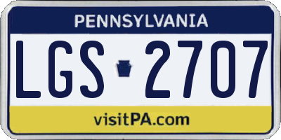 PA license plate LGS2707