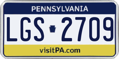 PA license plate LGS2709