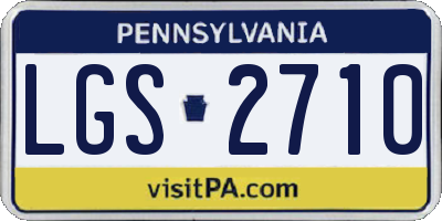 PA license plate LGS2710