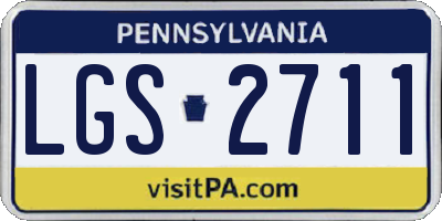 PA license plate LGS2711