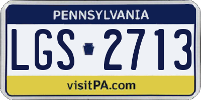 PA license plate LGS2713