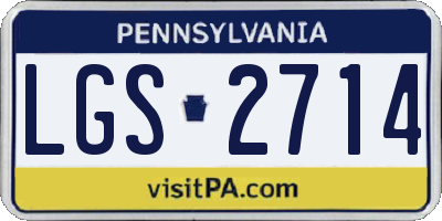 PA license plate LGS2714
