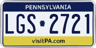 PA license plate LGS2721