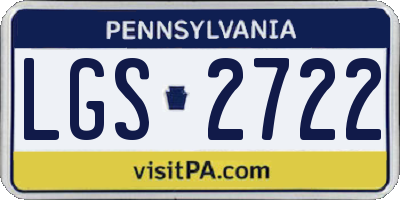 PA license plate LGS2722