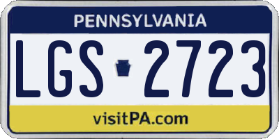 PA license plate LGS2723