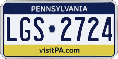 PA license plate LGS2724